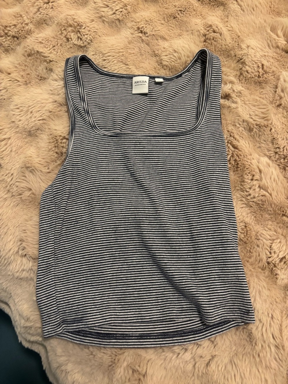 Aritzia Navy and White Striped Tank Top